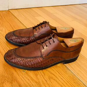 Italian Hand- Made Woven Leather 'Mezlan' Oxford Shoes Men's Size 9 W